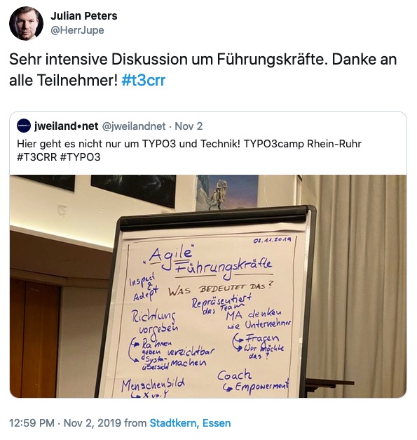 Flipchart mit den Ergebnissen der Diskussion